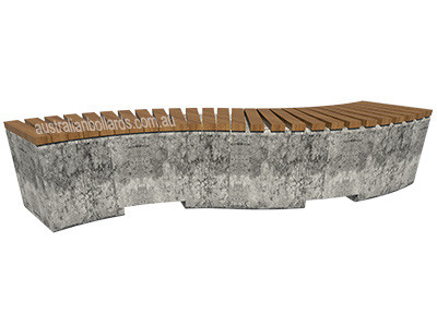 Concrete curved bench